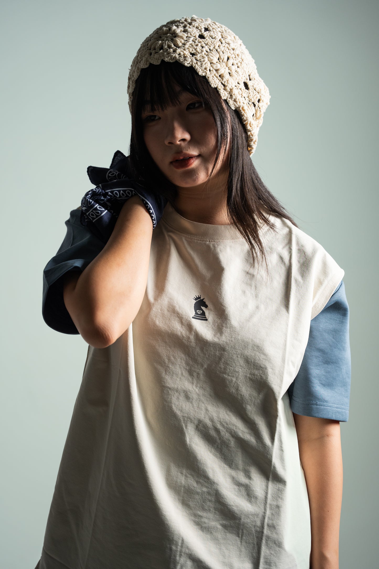 Sleeveless Knight Tee - Ivory
