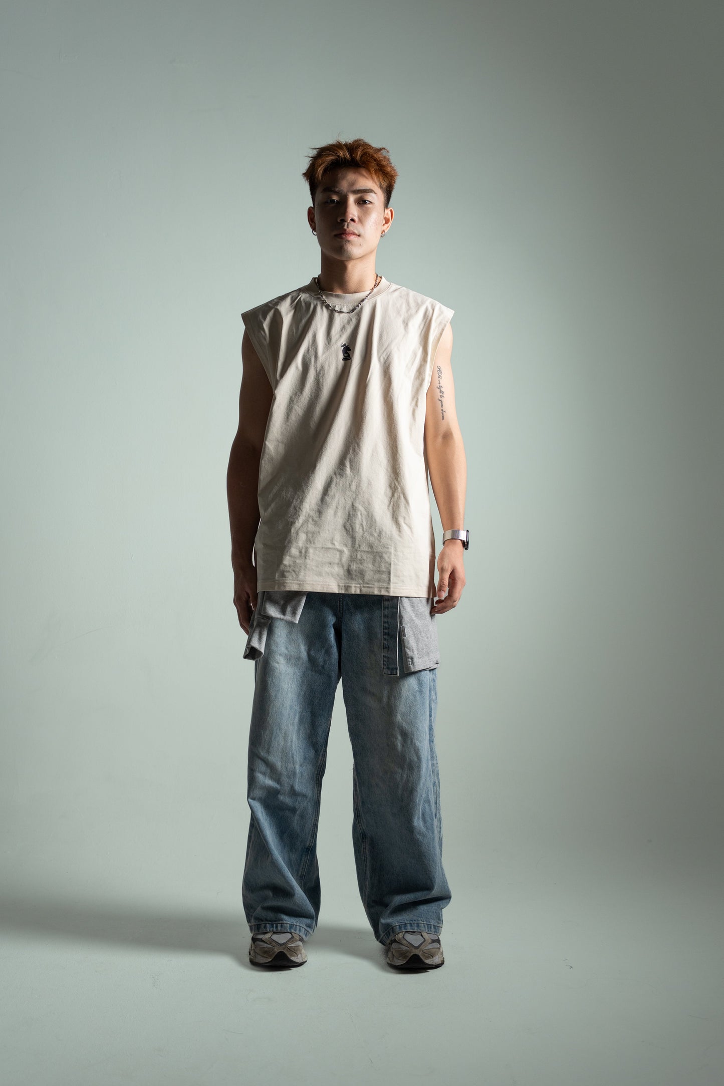 Sleeveless Knight Tee - Ivory